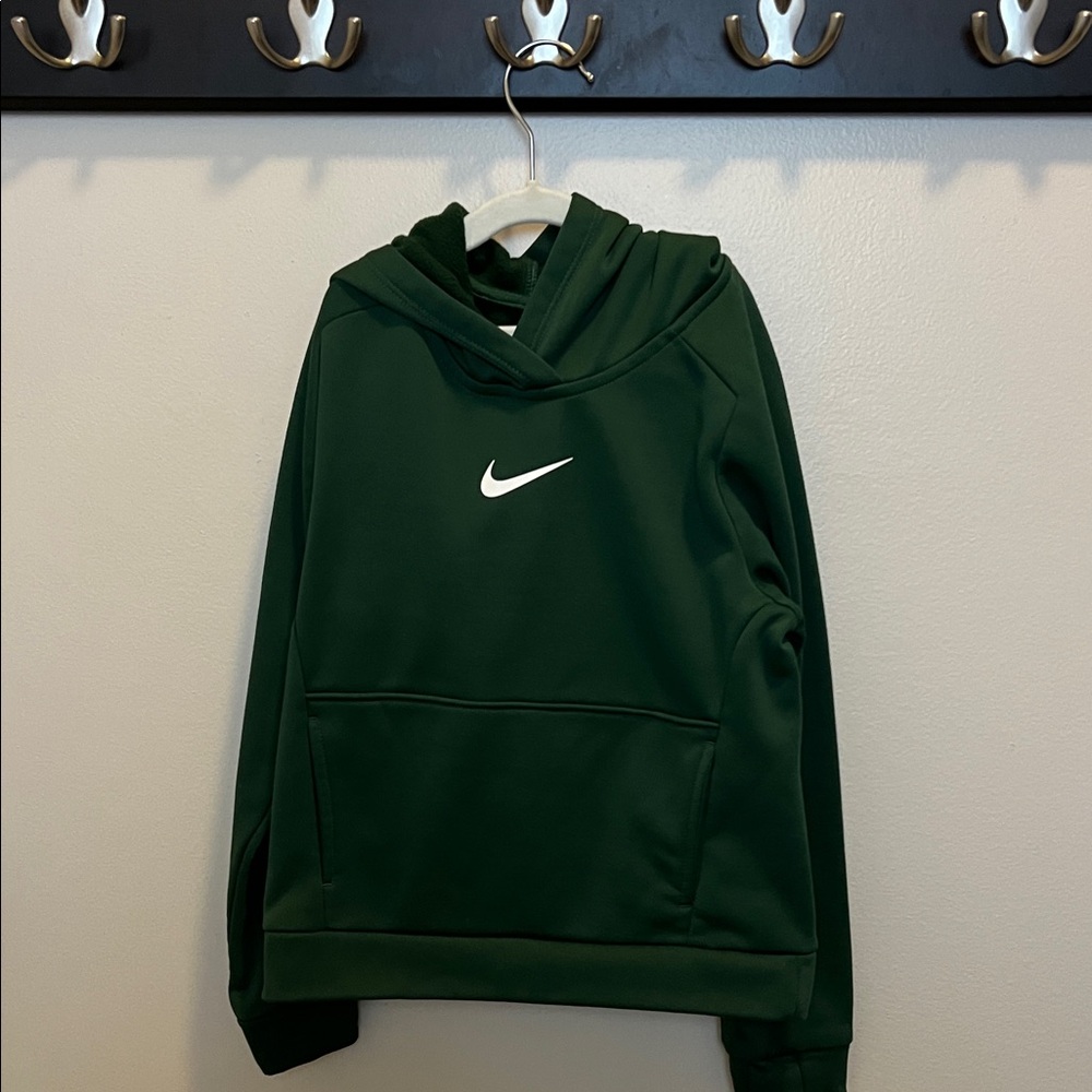 Nike Forest Green Hoodie with White Swoosh